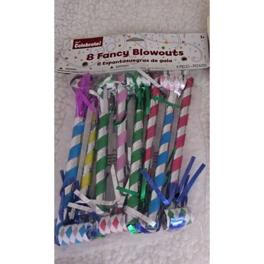 Fancy Party‎ Blowers Blowouts Loot Bag Filler Foil Noise Toy Birthday Party 8pc